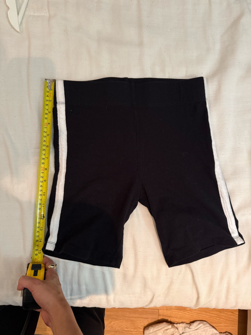 Forever 21 Black biker Shorts with White Side Trim